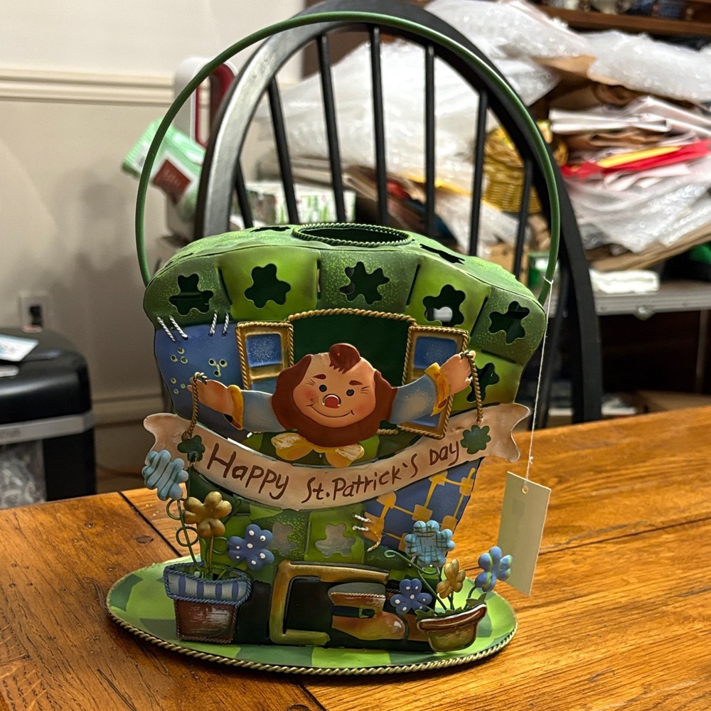 Home Interiors St. Patrick’s Day tea light holder
